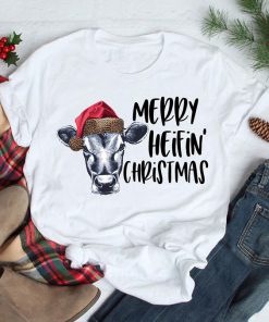 Merry Heifin' Christmas t shirt RF02