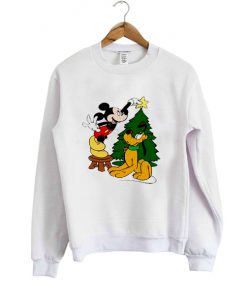 Mickey mouse and pluto christmas sweatshirt RF02