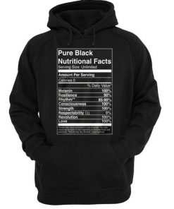 Pure black nutritional facts hoodie RF02