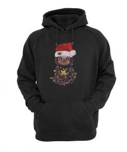 Santa Baby Sloth Christmas light ugly hoodie RF02