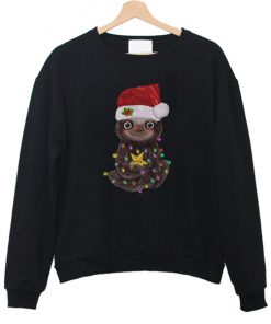 Santa Baby Sloth Christmas light ugly sweatshirt RF02
