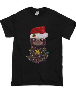 Santa Baby Sloth Christmas light ugly t shirt RF02