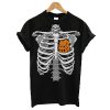 Skeleton Rib Cage Xray Pumpkin Heart t shirt RF02