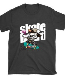 Skeleton with Cap Skateboard t shirt RF02