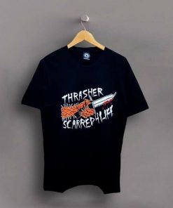 Thrasher Scarred 4 Life Skateboarding t shirt RF02