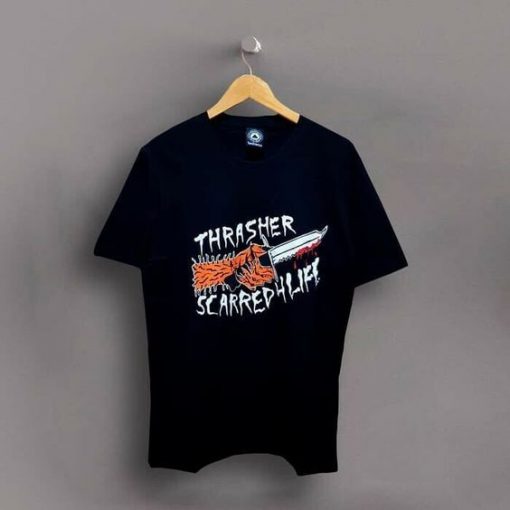 Thrasher Scarred 4 Life Skateboarding t shirt RF02