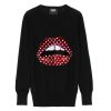 Zoe Ball Sequin Polka Dot Lips Sweatshirt RF02
