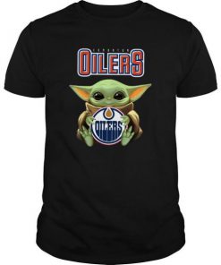 Baby Yoda Hug Edmonton Oilers t shirt RF02