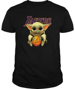 Baby Yoda Hug Los Angeles Lakers t shirt RF02