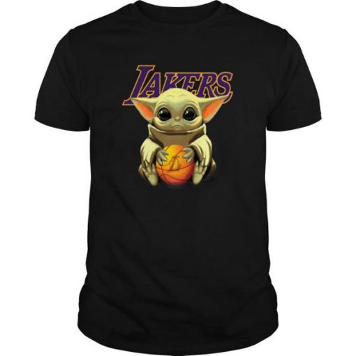 Baby Yoda Hug Los Angeles Lakers t shirt RF02