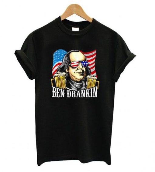 Benjamin Ben Drankin Vintage Benjamin 4th July Independent Day t shirt RF02