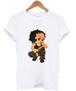 Betty Boop Soldier Camo t shirt RF02