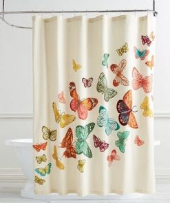 Butterfly bathroom shower curtain RF02