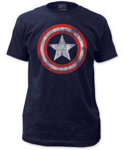 Captain America Distressed Shield t shirt RF02