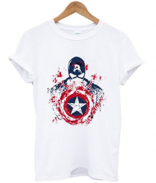 Fashion Marvel Print Captain America t shirt RF02