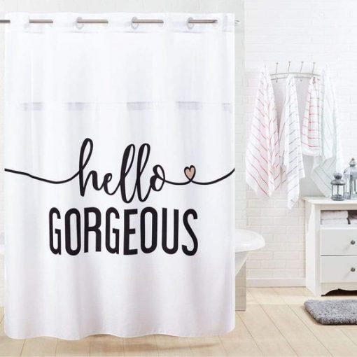 Hello Gorgeous shower curtain RF02