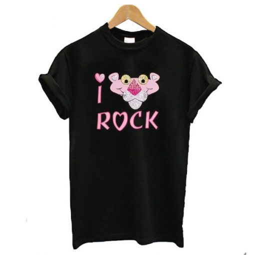 I Love Rock Pink Panther t shirt RF02