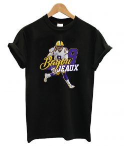 Joe-Burrow No. 9 Bayou Jeaux LSU Football QB Jersey t shirt RF02