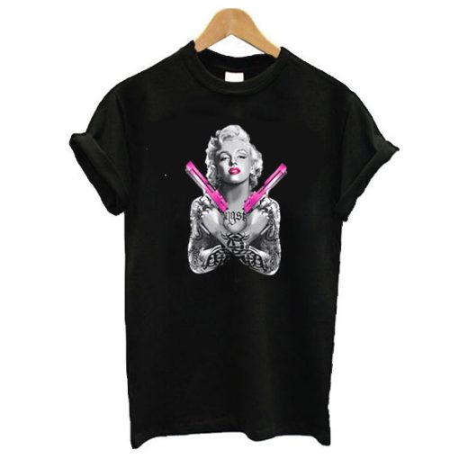 Marilyn Monroe With Pink Guns t shirt RF02