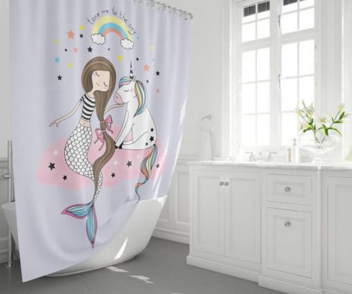 Mermaid unicorn Shower Curtain RF02