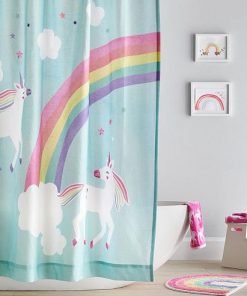 Rainbow Unicorn Shower Curtain RF02