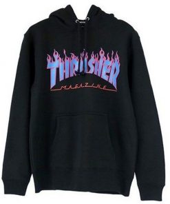 Thrasher Purple blue Flame hoodie RF02