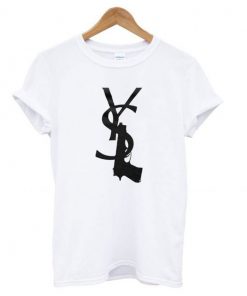 Yves Saint Laurent white gun t shirt RF02