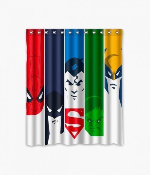 superhero figures shower curtain RF02