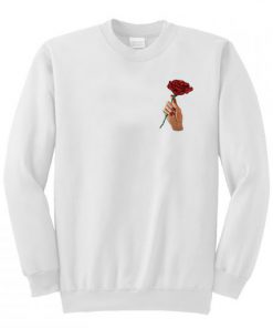 A rose flower in hand Sweatshirt AI