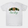 Buffalo Plaid Leopard Shamrock Clover Lucky St Patricks Day T-Shirt AI