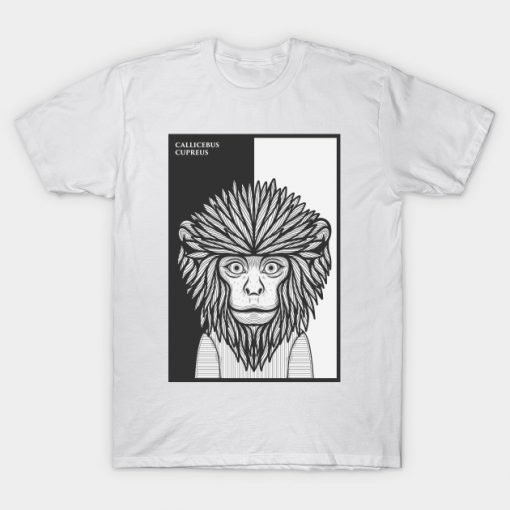 Coppery Titi Monkey Line Art T-Shirt AI