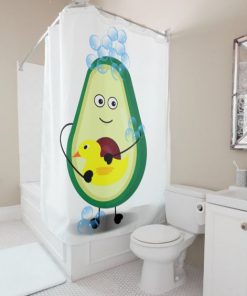 Cute Avocado Take A Shower Cartoon Shower Curtain RF02