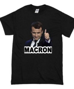 Emmanuel Macron Black T Shirt AI