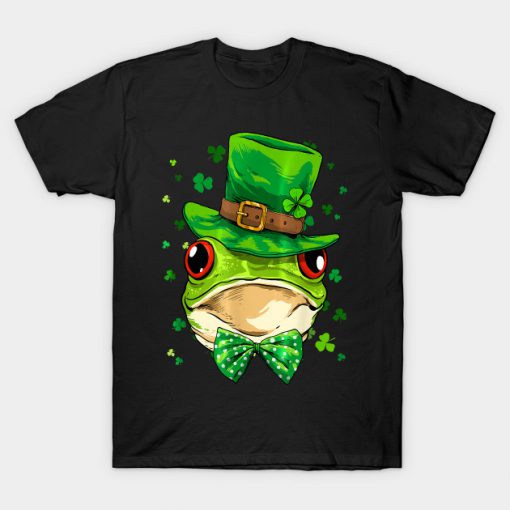 Frog Leprechaun St Patricks Day Shamrock T-Shirt AI