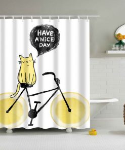 Have a Nice Day Cat Lemon shower curtain RF02