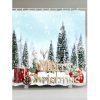 Christmas DecorationsSnowy Christmas Trees Balls Gifts Pattern Shower Curtain AI