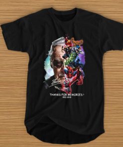 Stan Lee and Marvel Super Heroes thanks for memories 1922-2018 t shirt RF02