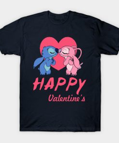Stitch And Angel Happy Valentine's T-Shirt AI