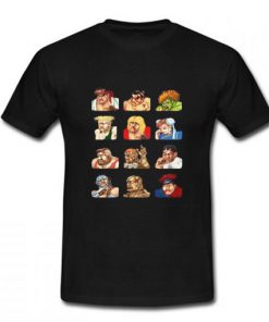 Street Fighter 2 Continue Faces T Shirt AI