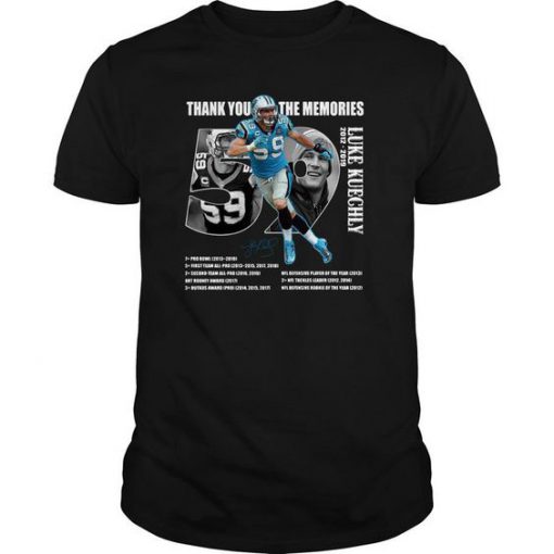 Thank You For The Memories 59 Luke Kuechly Signature t shirt RF02