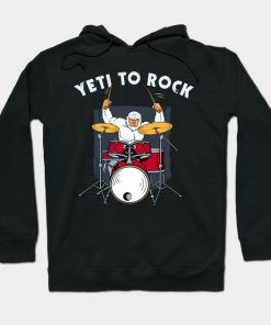Yeti To Rock Drumming Gift Print Funny Bigfoot Drummer Print Hoodie AI