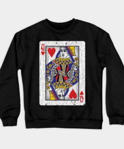queen of hearts playing card sweatshirt RF02