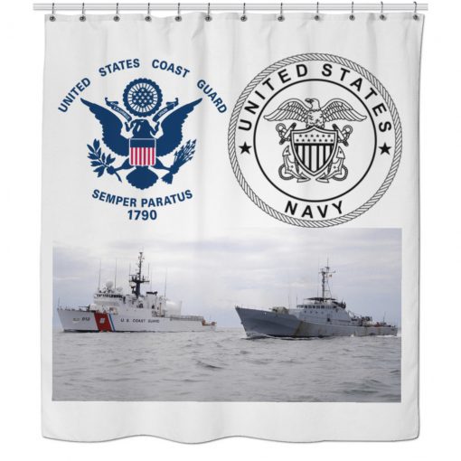US Navy and US Coast Guard Shower Curtain AI