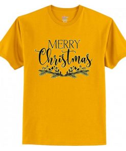 Merry Christmas Floral T Shirt AI