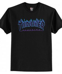 Thrasher Blue flame black T-Shirt AI