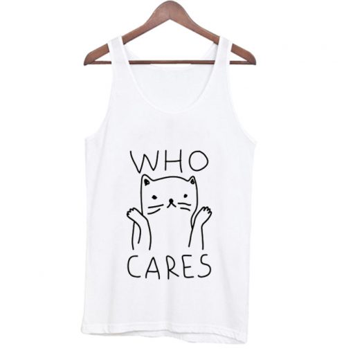 Who Cares Cat Tank Top AI