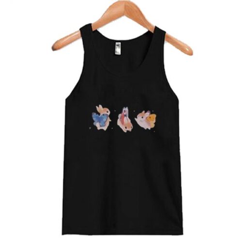 Bunnerfly Lines Bunny Butterfly Tank Top AI