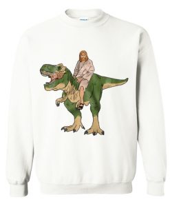 Jesus on a Dinosaur sweatshirt AI