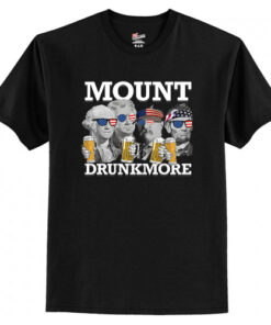 USA President 4th of July Mount Drunkmore Mount Rushmore T-Shirt AI