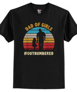 Vintage Dad Of Girls Outnumbered Father Day T-Shirt AI